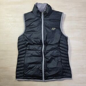 Columbia Purdue Boilermakers Reversible Puffer Vest Women's Size XS Gray Black